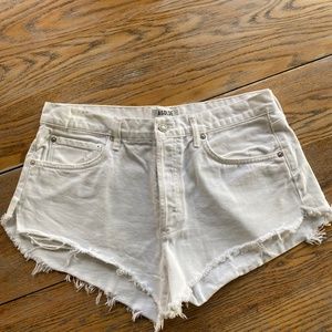 A. GOLDE white denim distressed shorts/excellent condition/barely worn/32